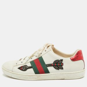 Gucci White Leather Embellished Arrow Ace Sneakers Size 37, Athletic Shoes & Sneakers - Luxury Closet catalog