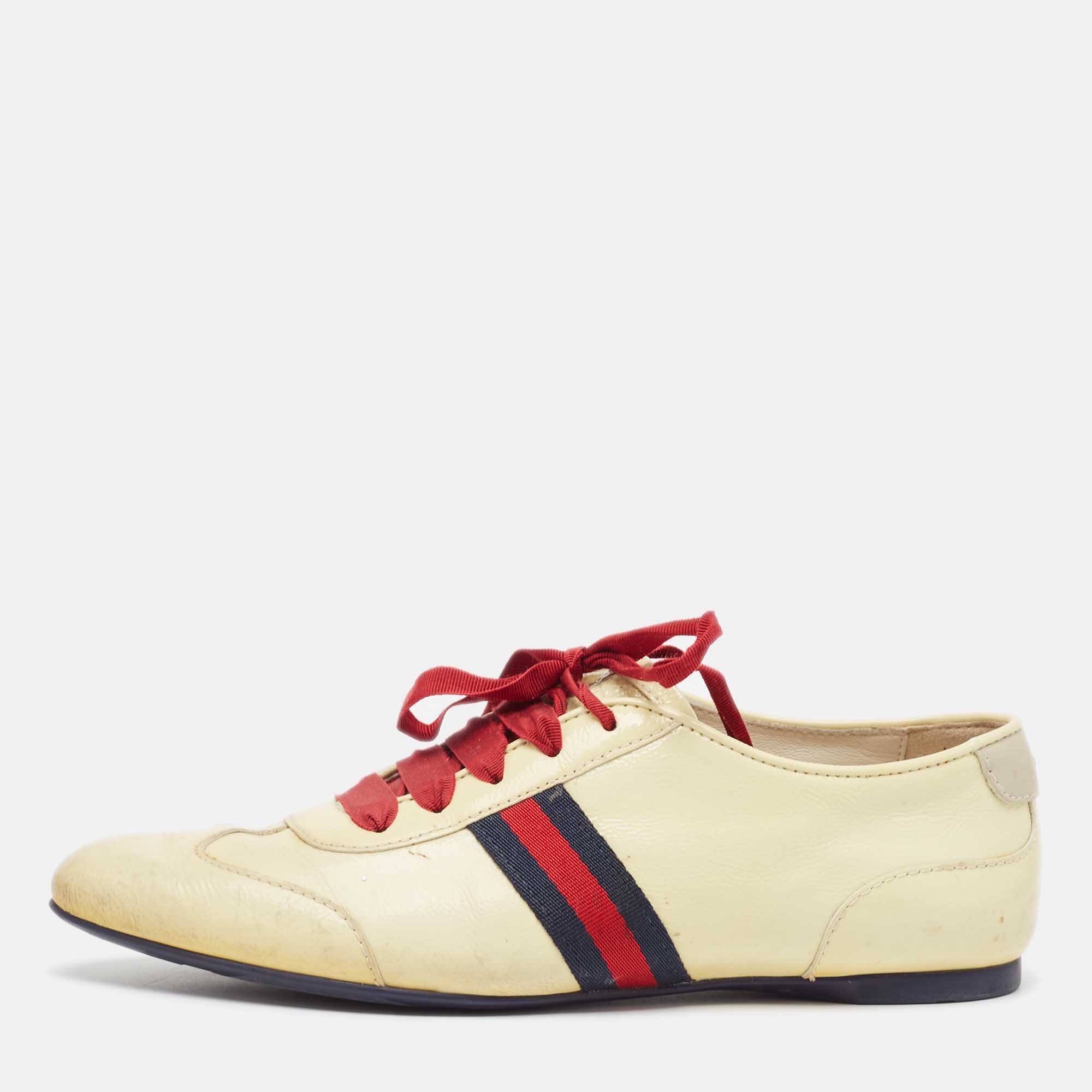 Gucci Cream Patent Leather Lace Up Sneakers 36, Athletic Shoes & Sneakers - Luxury Closet catalog