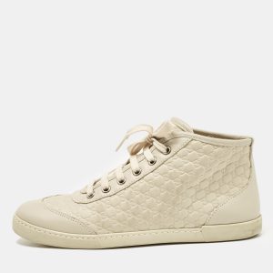 Gucci Cream Microguccissima Leather High Top Sneakers Size 37, Athletic Shoes & Sneakers - Luxury Closet catalog