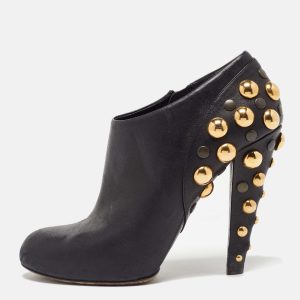 Gucci Black Leather Babouska Studded Embellished Ankle Booties Size 39.5, Boots - Luxury Closet catalog