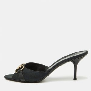 Gucci Navy Blue GG Canvas Horsebit Slide Sandals Size 40.5, Sandals - Luxury Closet catalog
