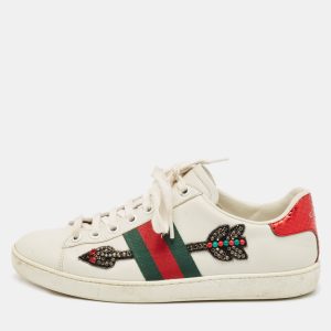 Gucci White Leather Embellished Arrow Ace Sneakers Size 35, Athletic Shoes & Sneakers - Luxury Closet catalog