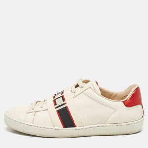 Gucci Off White/Red Leather Ace Stripe Sneakers Size 36.5, Athletic Shoes & Sneakers - Luxury Closet catalog