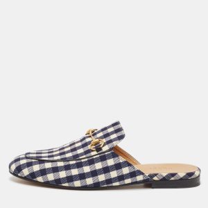 Gucci Black/White Canvas and Leather Princetown Mules Sandals Size 38, Sandals - Luxury Closet catalog