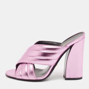 Gucci Pink Quilted Leather Snake Embellished Slide Sandals Size 37.5, Sandals - Luxury Closet catalog