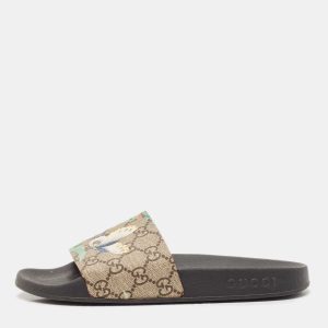 Gucci Multicolor GG Bloom Supreme Canvas Slide Flats Size 37, Sandals - Luxury Closet catalog