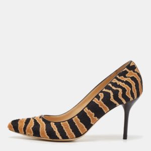 Gucci Beige Black/Black Calf Hair Pointed Toe Pumps Size 36.5, Pumps - Luxury Closet catalog