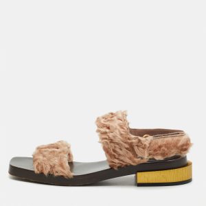 Gucci Beige Fur Slingback Sandals Size 37, Sandals - Luxury Closet catalog