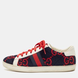 Gucci Navy Blue/White Leather and Velvet GG Ace Lace Up Sneakers Size 40, Athletic Shoes & Sneakers - Luxury Closet catalog