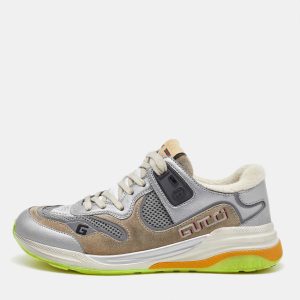 Gucci Silver/Brown Leather and Mesh Ultrapace Low Top Sneakers Size 37.5, Athletic Shoes & Sneakers - Luxury Closet catalog