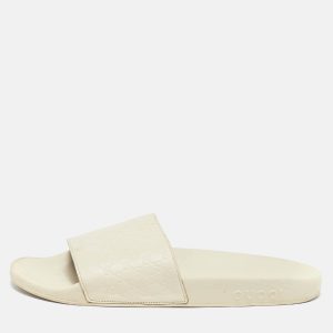 Gucci Cream Microguccissima Rubber Pool Flats Size 39, Sandals - Luxury Closet catalog