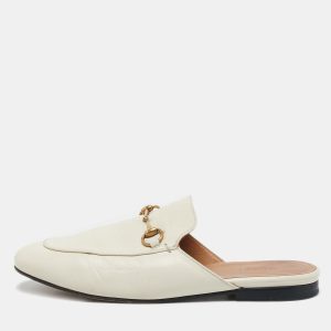 Gucci Off White Leather Princetown Flat Mules Size 38, Sandals - Luxury Closet catalog