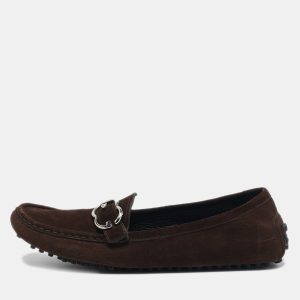 Gucci Dark Brown Suede Sachalin Buckle Slip On Loafers Size 39.5, Loafers & Slip-Ons - Luxury Closet catalog