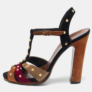 Gucci Multicolor Suede Jacquelyne Ankle Strap Sandals Size 39, Sandals - Luxury Closet catalog