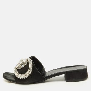 Gucci Black Suede Crystal Embellished Maxime Slide Sandals Size 39, Sandals - Luxury Closet catalog