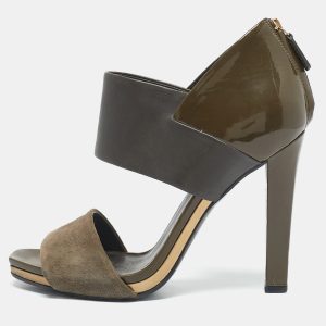 Gucci Green Patent Leather and Suede Ankle Strap Sandals Size 38.5, Sandals - Luxury Closet catalog
