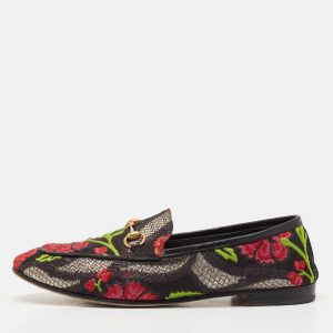 Gucci Multicolor Lurex Fabric Flower Embraided Jordaan Loafers Size 39, Loafers & Slip-Ons - Luxury Closet catalog