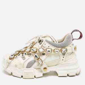 Gucci White Leather and Mesh Flashtrek Chunky Sneakers Size 36, Athletic Shoes & Sneakers - Luxury Closet catalog
