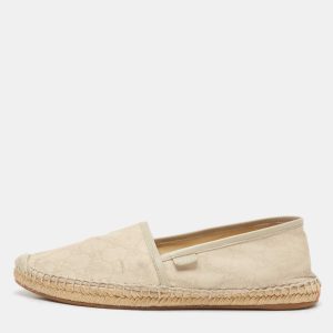 Gucci Grey/Cream GG Canvas And Leather Slip On Espadrille Flats Size 39, Flats - Luxury Closet catalog