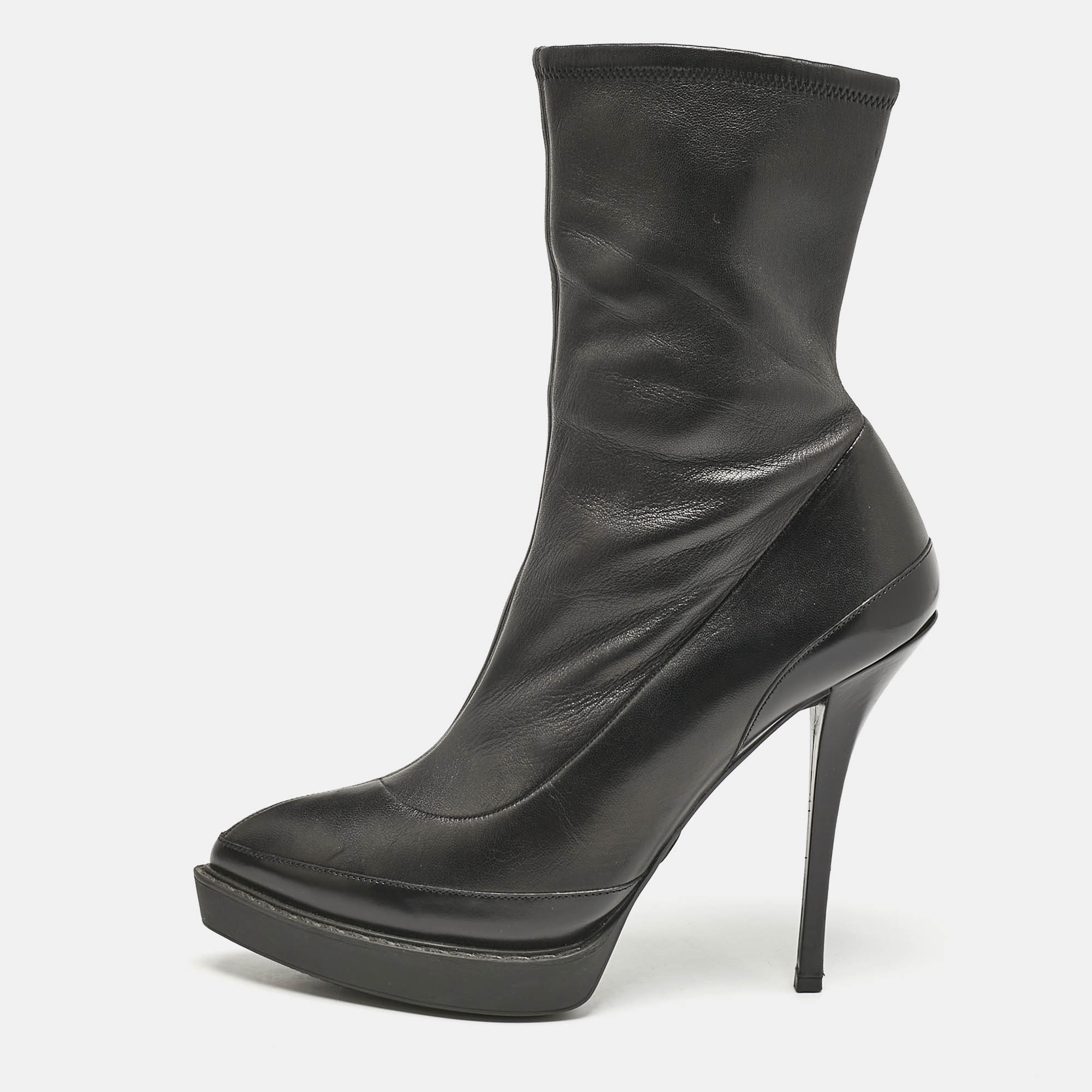 Gucci Black Leather Zipped Ankle Length Boots Size 36.5, Boots - Luxury Closet catalog