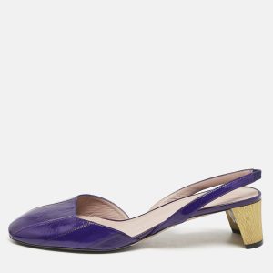 Gucci Purple Eel Leather Block Heel Slingback Pumps Size 40, Pumps - Luxury Closet catalog