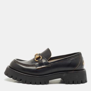 Gucci Black Leather Horsebit Loafers Size 38.5, Loafers & Slip-Ons - Luxury Closet catalog