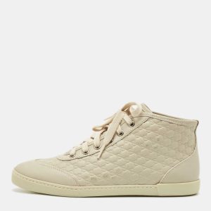 Gucci Cream Microguccissima Leather High Top Sneakers Size 36, Athletic Shoes & Sneakers - Luxury Closet catalog
