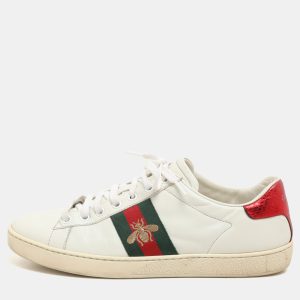 Gucci White Leather Embroidered Bee Ace Low Top Sneakers Size 37.5, Athletic Shoes & Sneakers - Luxury Closet catalog
