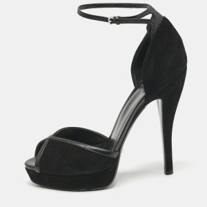 Gucci Black Suede and Leather Ankle Strap Sandals Size 39, Sandals - Luxury Closet catalog