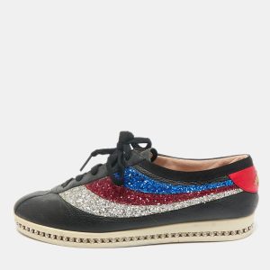 Gucci Black Leather and Glitter Falacer Low Top Sneakers Size 39, Athletic Shoes & Sneakers - Luxury Closet catalog