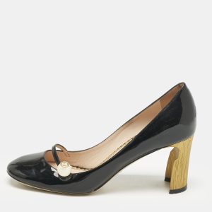 Gucci Black Patent Leather Vernice Pearl Arielle Mary Jane Pumps Size 39, Pumps - Luxury Closet catalog