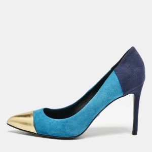 Gucci Tricolor Suede and Leather Pointed Cap Toe Pumps Size 37, Pumps - Luxury Closet catalog