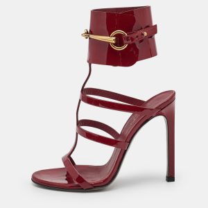 Gucci Burgundy Patent Leather Horsebit Ursula Sandals Size 35, Sandals - Luxury Closet catalog