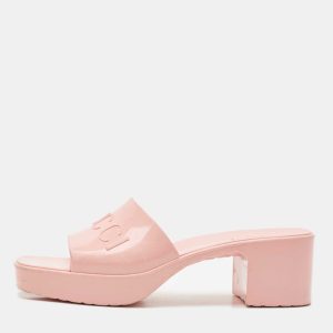 Gucci Pink Rubber Logo Platform Slides Size 36, Sandals - Luxury Closet catalog