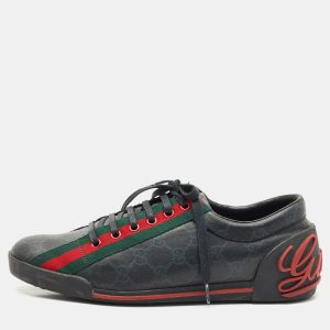 Gucci Black GG Supreme Canvas Classic Web Script Low Top Sneakers Size 39, Athletic Shoes & Sneakers - Luxury Closet catalog