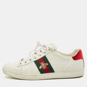 Gucci White Leather Embroidered Bee Ace Low Top Sneakers Size 37.5, Athletic Shoes & Sneakers - Luxury Closet catalog