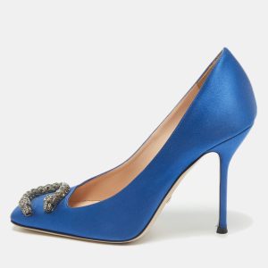Gucci Blue Satin Embellished Dionysus Pumps Size 37.5, Pumps - Luxury Closet catalog