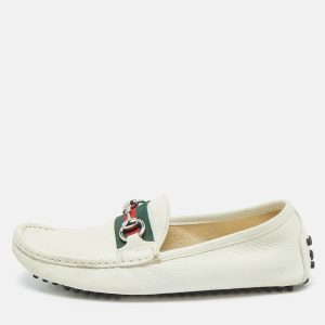 Gucci White Leather Web Horsebit Slip On Loafers Size 35.5, Loafers & Slip-Ons - Luxury Closet catalog