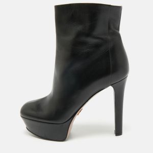Gucci Black Leather Ankle Length Platform Boots Size 38, Boots - Luxury Closet catalog