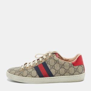 Gucci Red/Beige GG Canvas Ace Low Top Sneakers Size 36.5, Athletic Shoes & Sneakers - Luxury Closet catalog