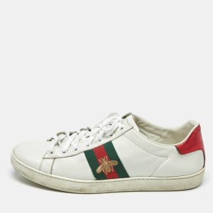 Gucci White Leather Ace Bee Embroidered Low Top Sneakers Size 38.5, Athletic Shoes & Sneakers - Luxury Closet catalog