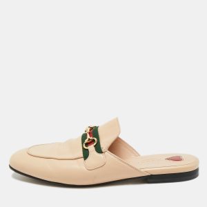 Gucci Beige Leather Princetown Horsebit Flat Mules Size 38, Flats - Luxury Closet catalog