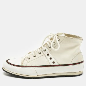 Gucci White Canvas and Leather High Top Sneakers Size 38.5, Athletic Shoes & Sneakers - Luxury Closet catalog
