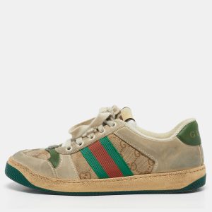 Gucci Multicolor Nubuck Leather and GG Canvas Screener Sneakers Size 38.5, Athletic Shoes & Sneakers - Luxury Closet catalog