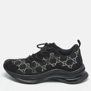 Gucci Black Mesh and Suede Run Crystal Embellished Sneakers Size 38, Athletic Shoes & Sneakers - Luxury Closet catalog