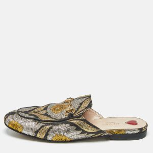Gucci Multicolor Brocade Fabric Princetown Mules Size 38.5, Sandals - Luxury Closet catalog