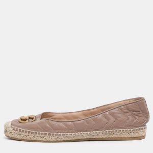Gucci Nude Pink Quilted Leather GG Marmont Espadrille Flats Size 39, Flats - Luxury Closet catalog