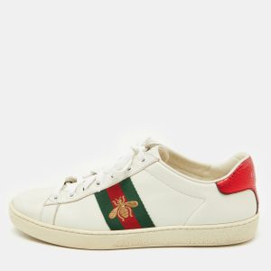 Gucci White Leather Embroidered Bee Ace Low Top Sneakers Size 37.5, Athletic Shoes & Sneakers - Luxury Closet catalog