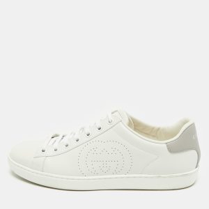 Gucci White Perforated Interlocking G Leather Ace Sneakers Size 38.5, Athletic Shoes & Sneakers - Luxury Closet catalog