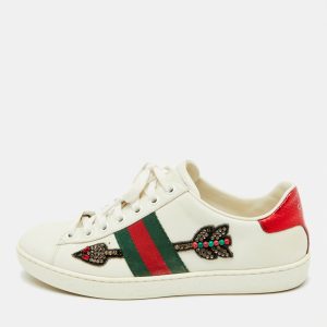 Gucci White Leather Arrow Embellished Ace Sneakers Size 36.5, Athletic Shoes & Sneakers - Luxury Closet catalog